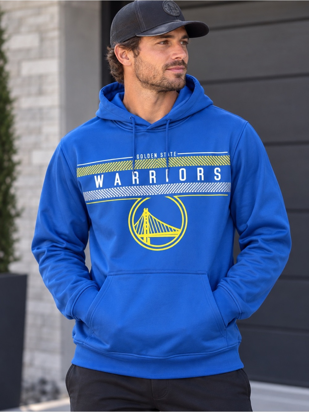 Golden State Warriors Blue Pullover Hoodie with Team Logo basketball